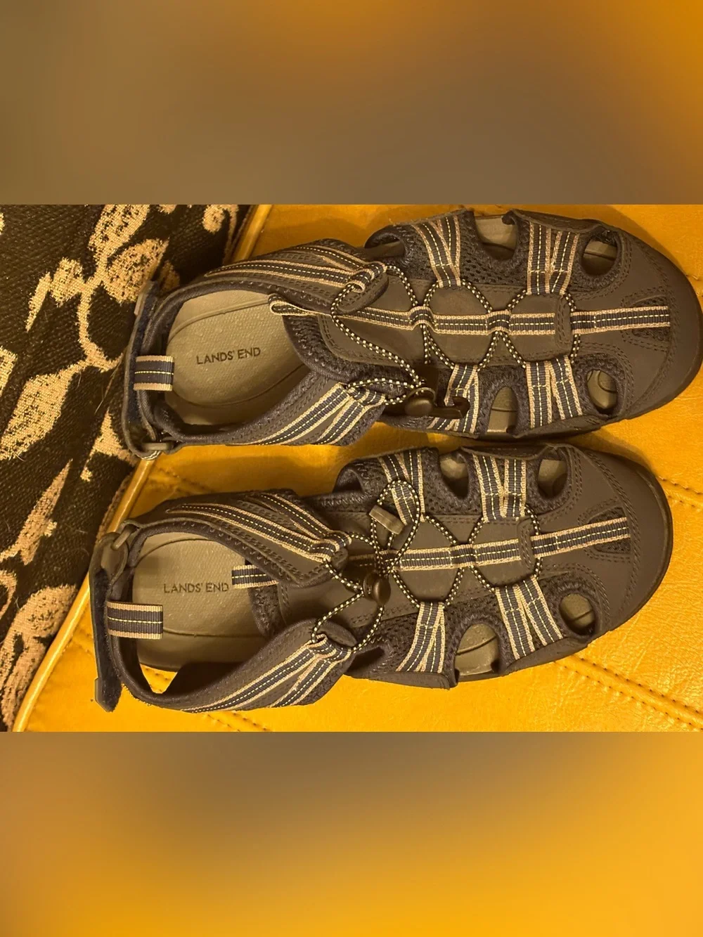 Navy Striped Closed-Toe Outdoor Sandals